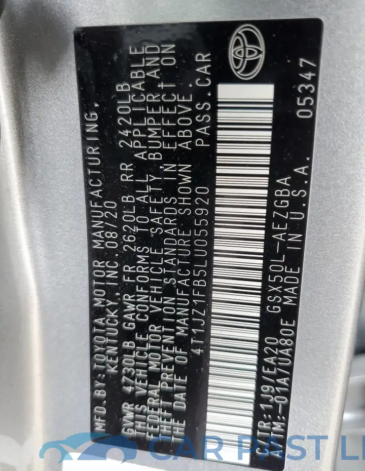 4T1JZ1FB5LU055920# 12