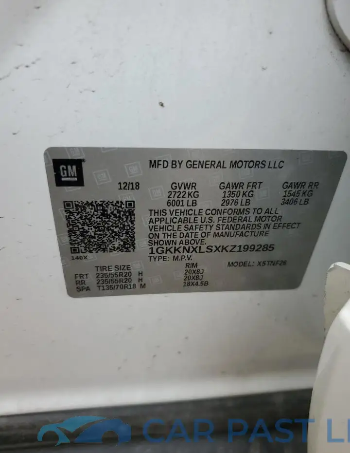 1GKKNXLSXKZ199285# 14