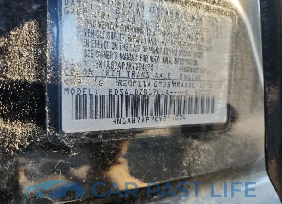3N1AB7AP7KY294074# 12