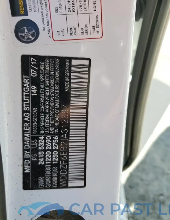 WDDZF6EB2JA312387# 12