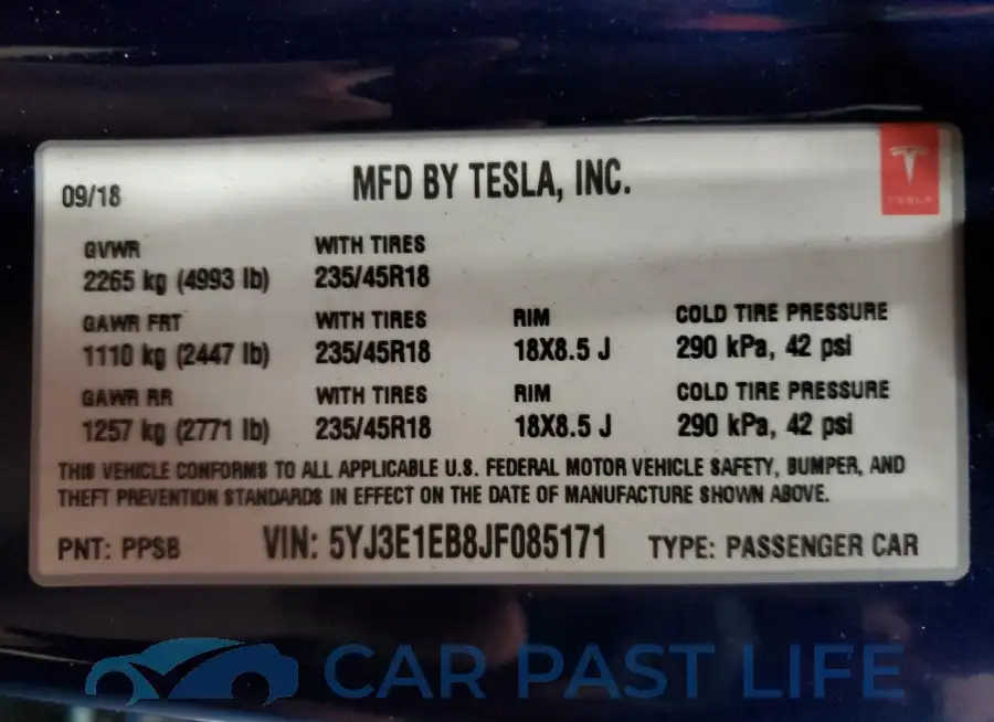 5YJ3E1EB8JF085171# 13