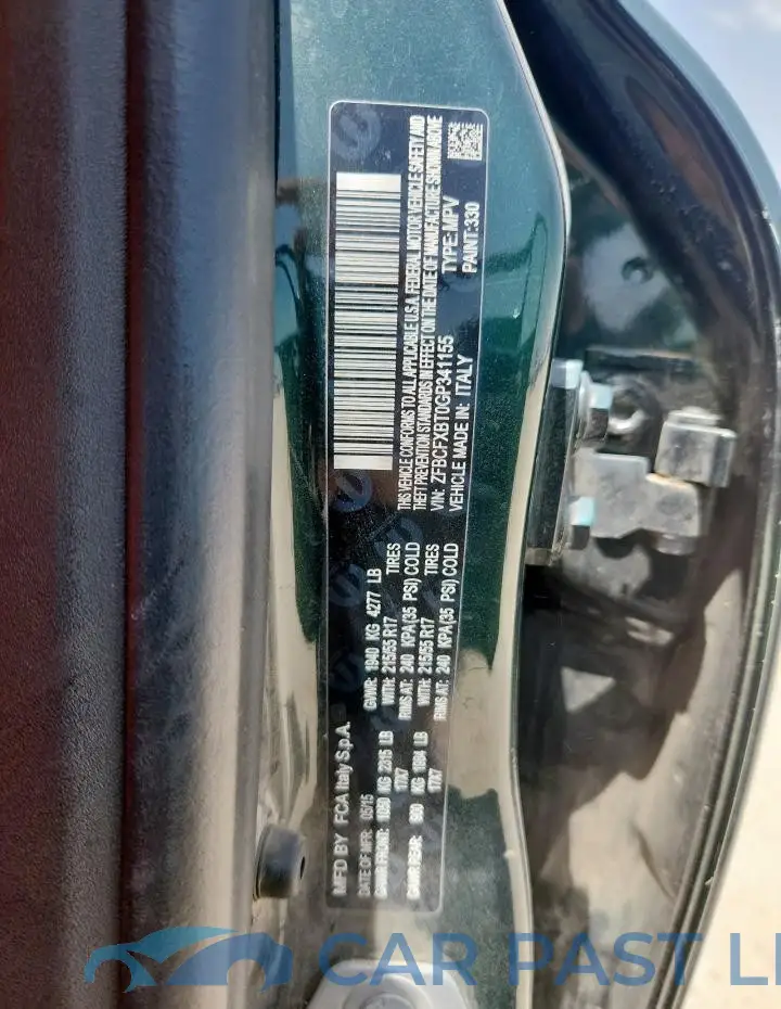 ZFBCFXBT0GP341155# 12