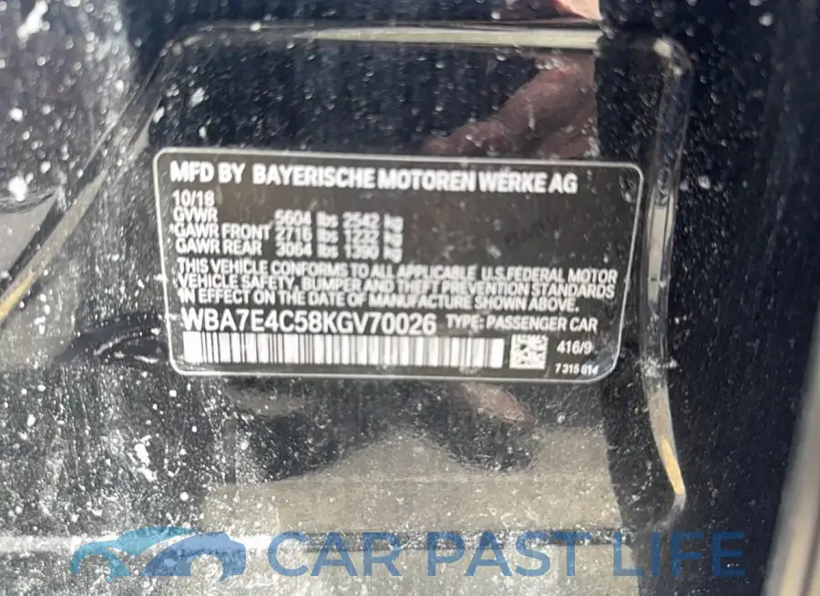 WBA7E4C58KGV70026# 12
