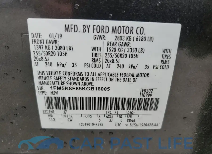1FM5K8F85KGB16005# 13