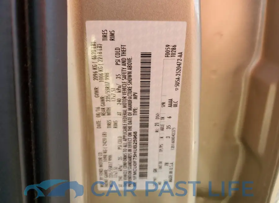 1FMCU0F75HUB25968# 13