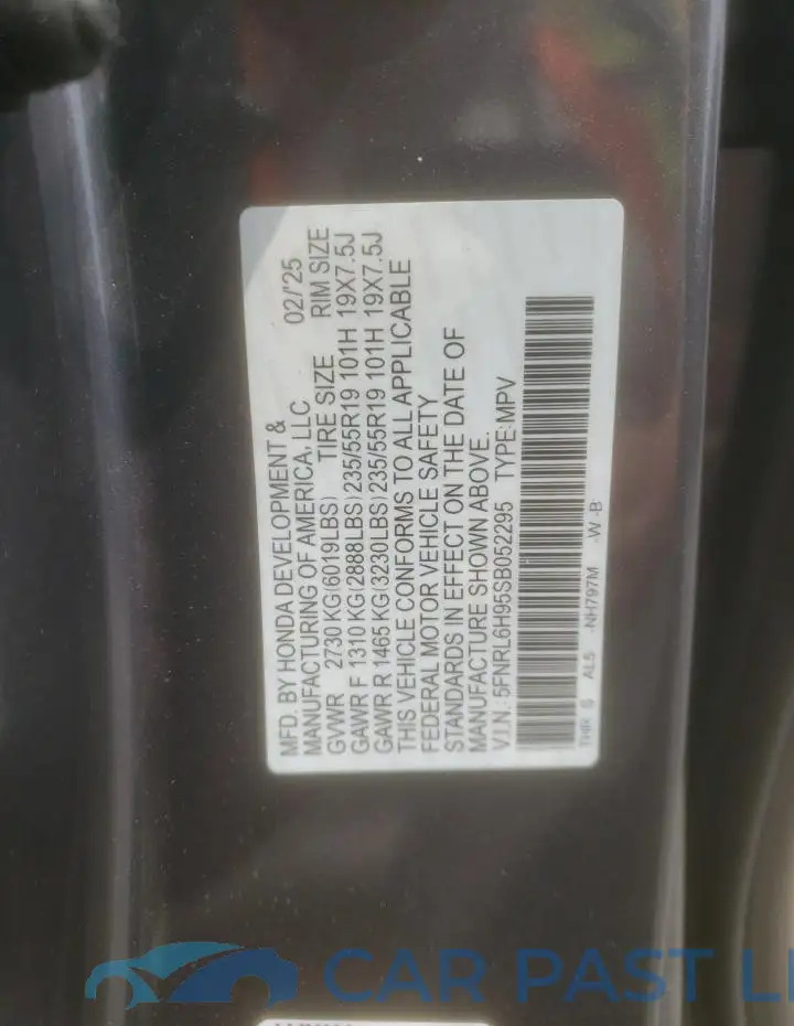 5FNRL6H95SB052295# 13