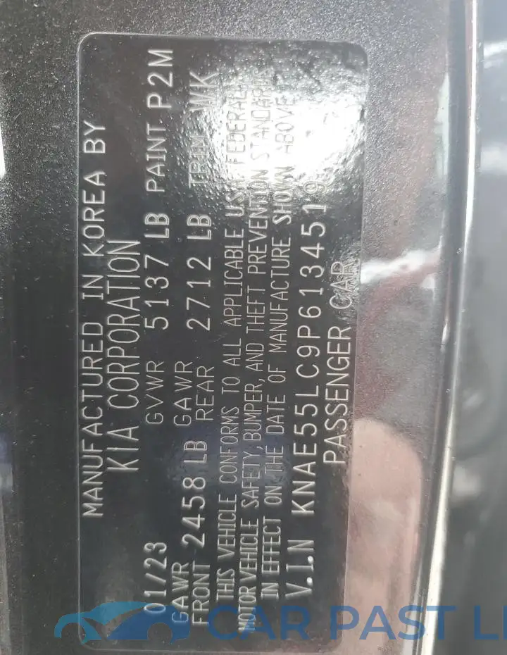 KNAE55LC9P6134519# 12