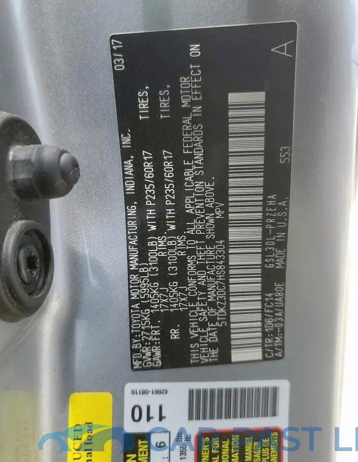 5TDKZ3DC7HS843304# 13