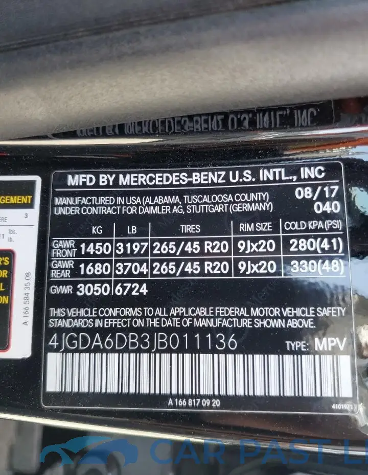 4JGDA6DB3JB011136# 14