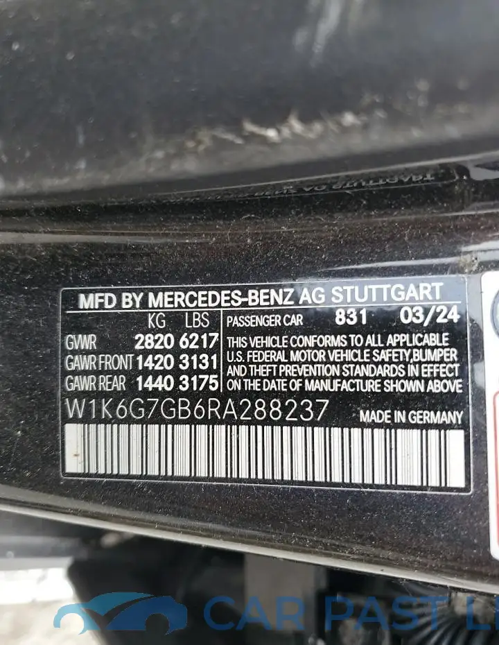 W1K6G7GB6RA288237# 12
