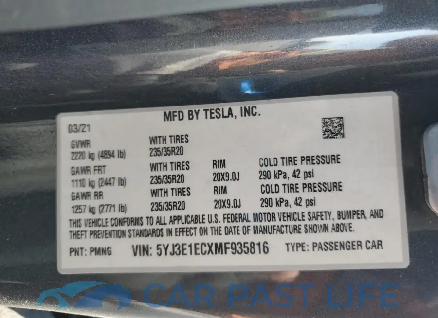 5YJ3E1ECXMF935816# 12