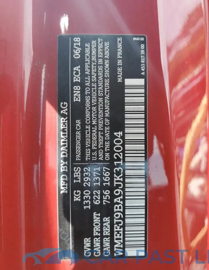 WMEFJ9BA9JK312004# 12