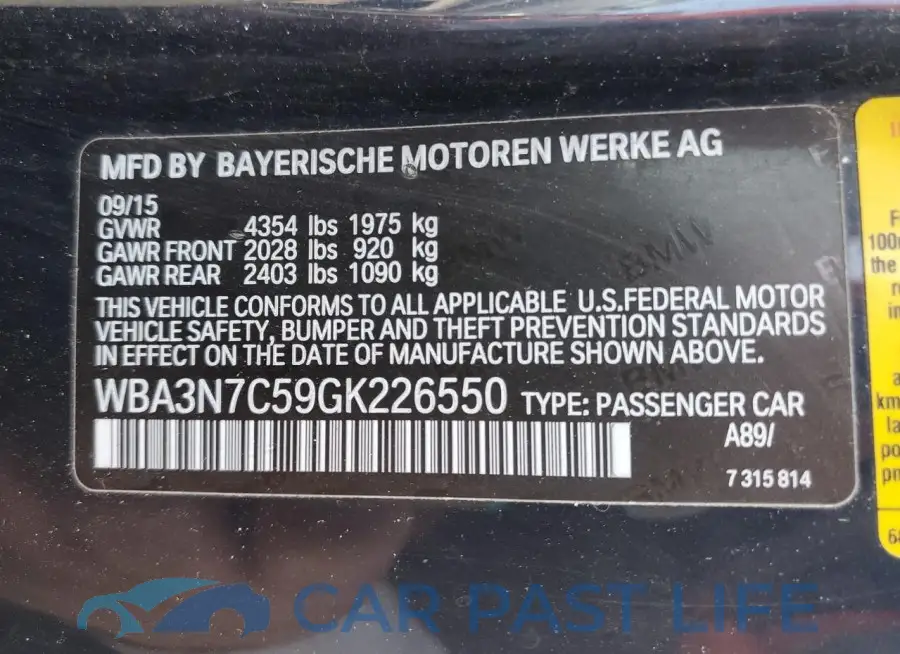 WBA3N7C59GK226550# 12