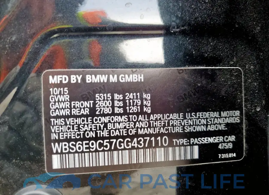 WBS6E9C57GG437110# 12