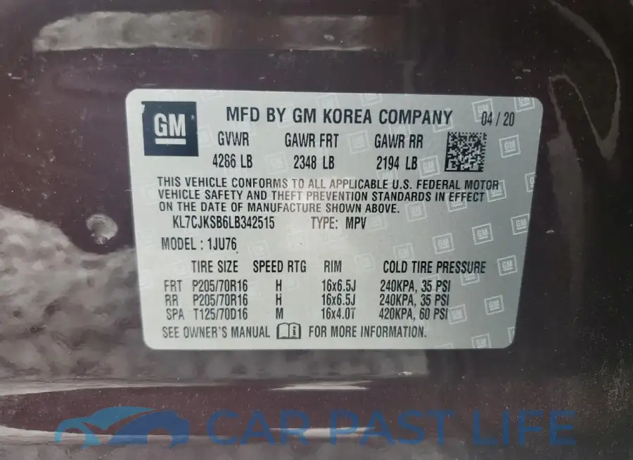 KL7CJKSB6LB342515# 13