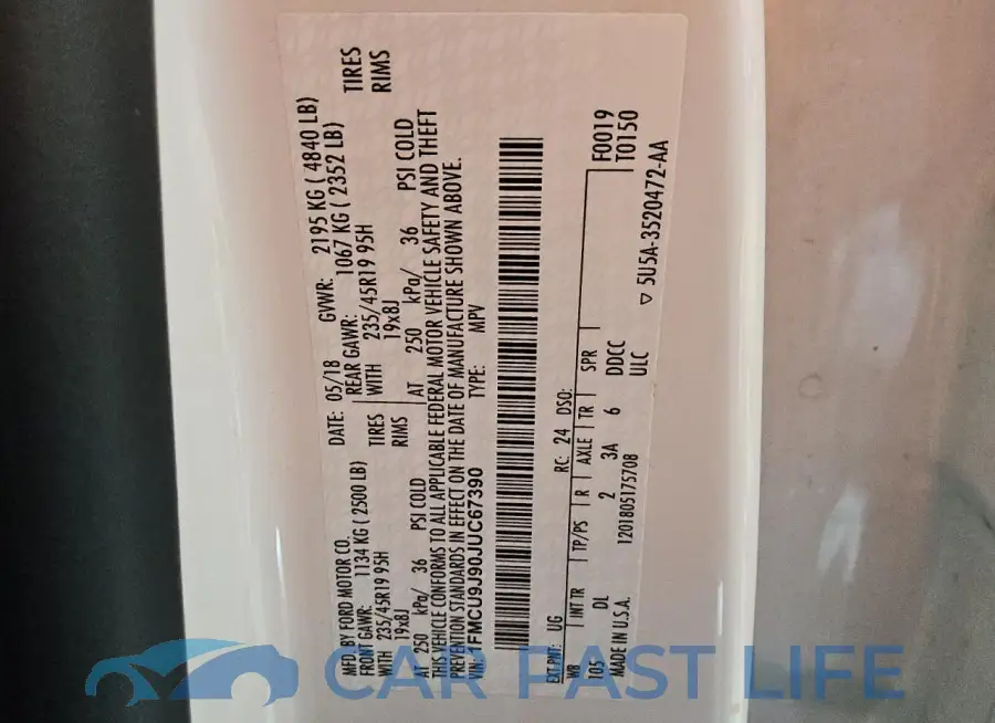 1FMCU9J90JUC67390# 13