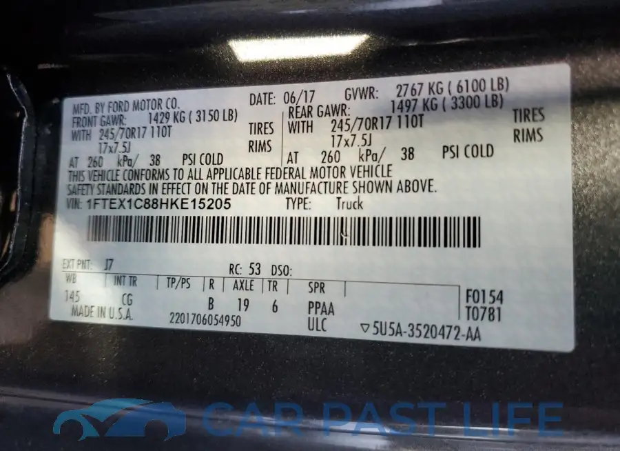 1FTEX1C88HKE15205# 12