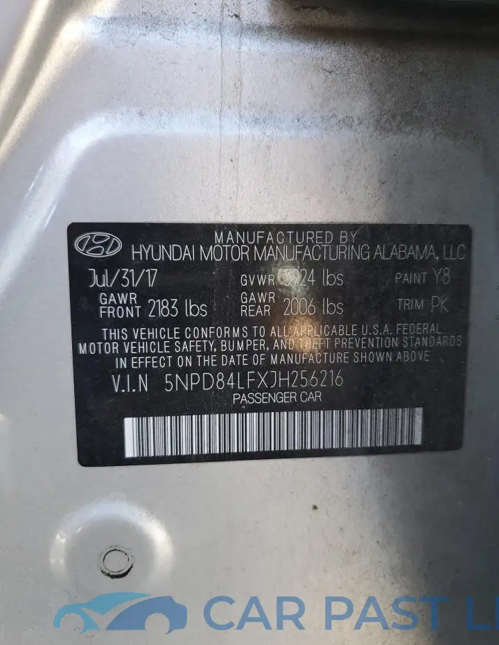 5NPD84LFXJH256216# 12