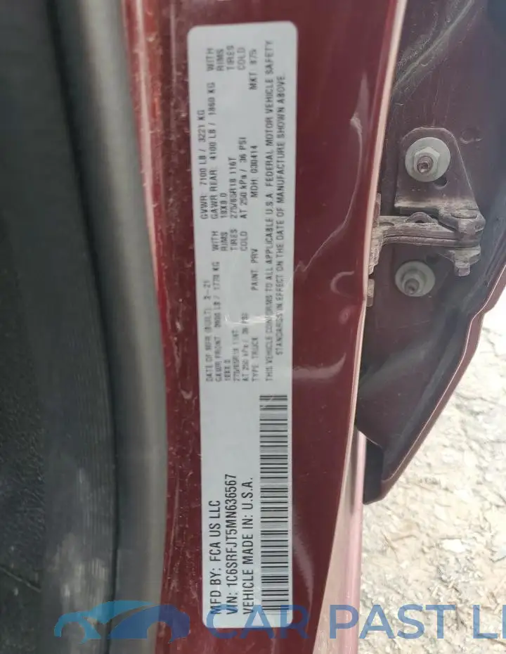 1C6SRFJT5MN636567# 12