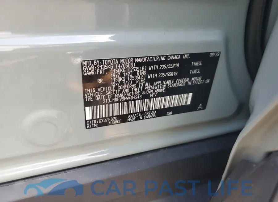 2T3J1RFV9PW404946# 12