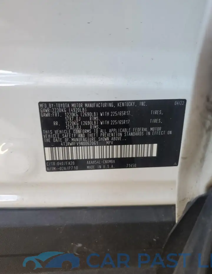 4T3RWRFV9NU062061# 13
