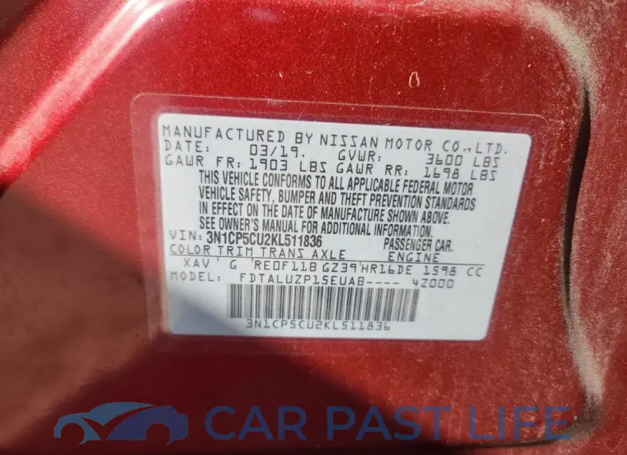 3N1CP5CU2KL511836# 14