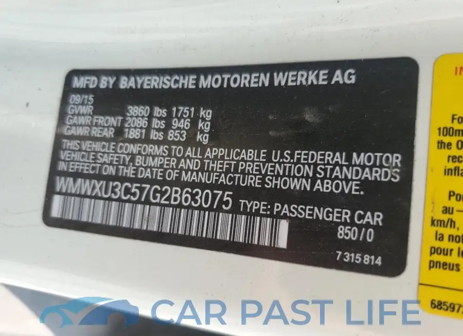 WMWXU3C57G2B63075# 12