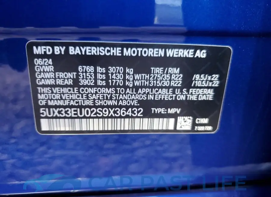 5UX33EU02S9X36432# 13