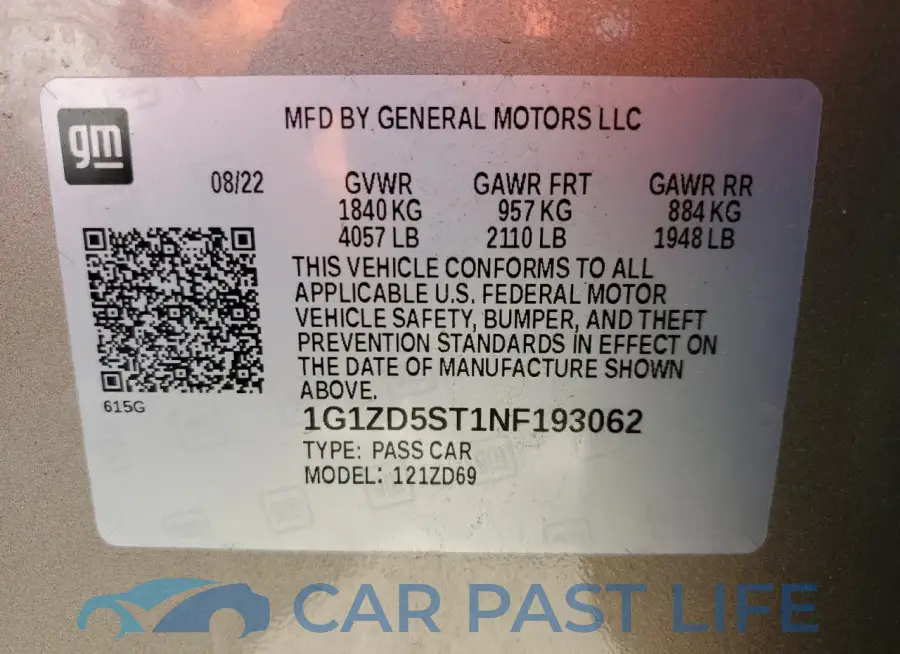 1G1ZD5ST1NF193062# 12