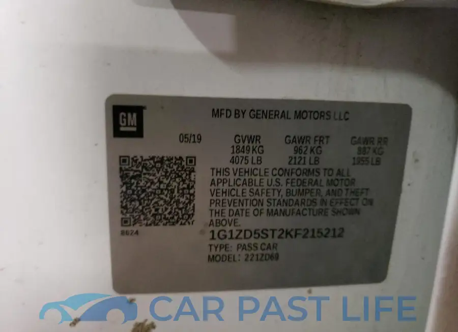 1G1ZD5ST2KF215212# 12
