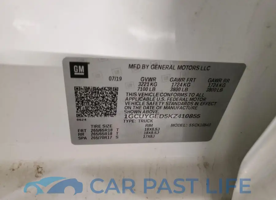1GCUYGED5KZ410855# 12
