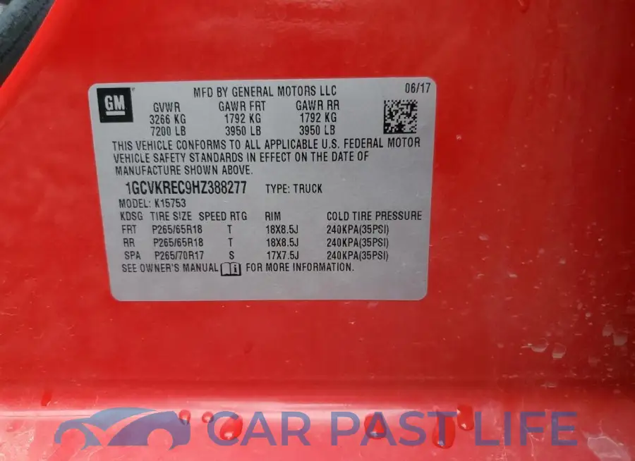 1GCVKREC9HZ388277# 12