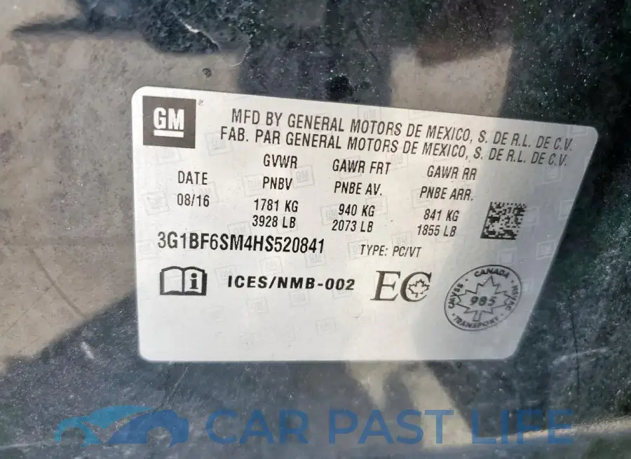 3G1BF6SM4HS520841# 12