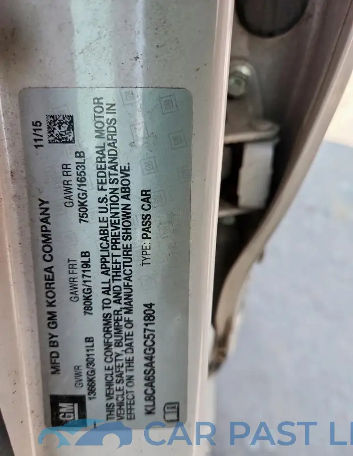 KL8CA6SA4GC571804# 12
