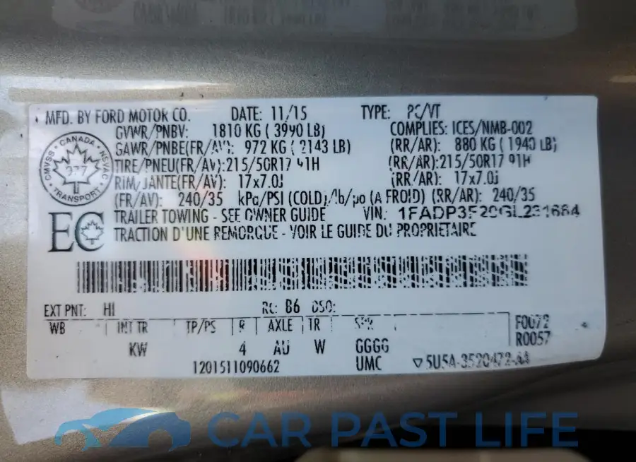 1FADP3F20GL231664# 13