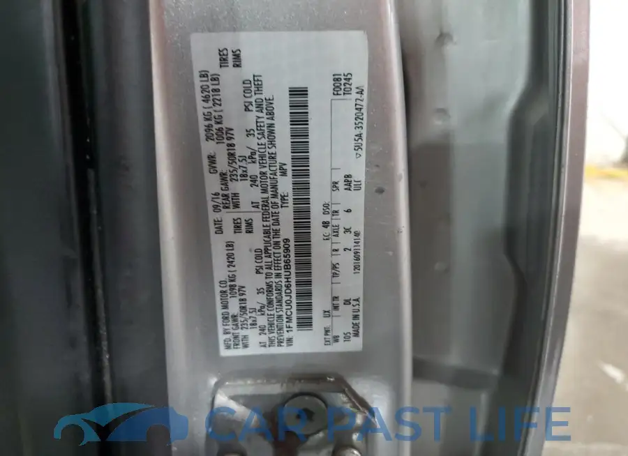 1FMCU0JD6HUB65909# 14