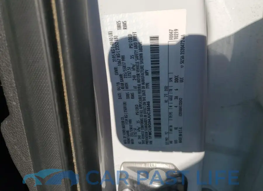 1FMCU9G94JUC38546# 13