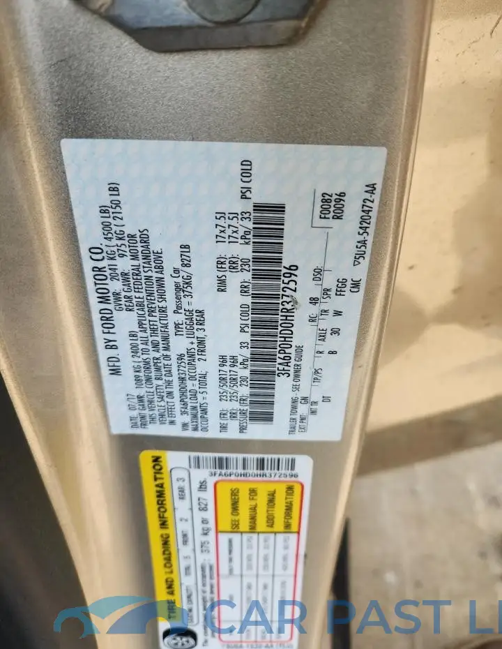 3FA6P0HD0HR372596# 12