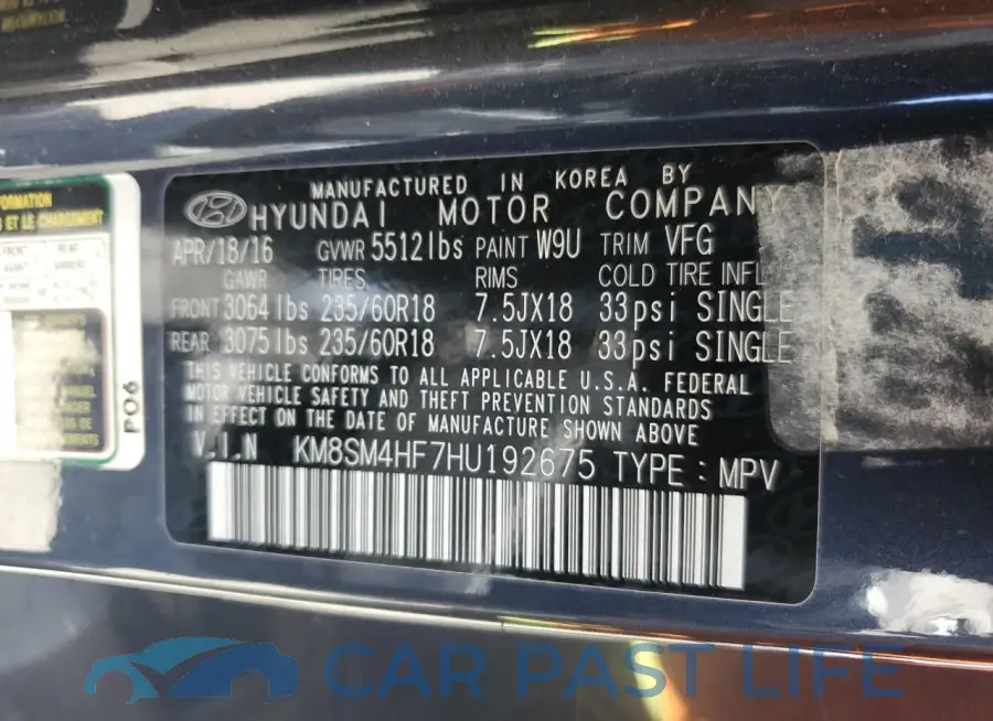 KM8SM4HF7HU192675# 13