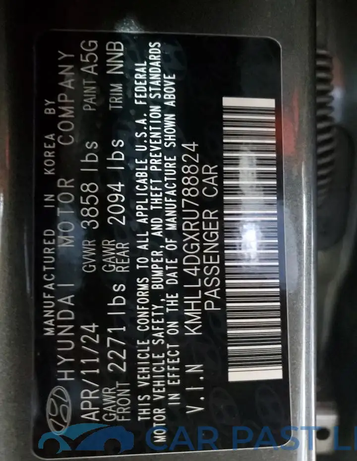KMHLL4DGXRU788824# 12