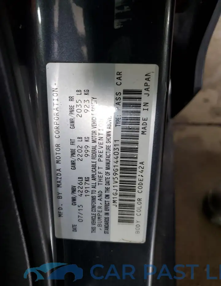 JM1GJ1V59G1440311# 12