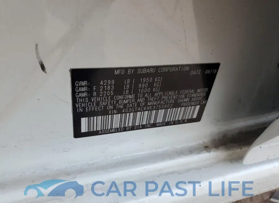 4S3GTAC6XK3755802# 13
