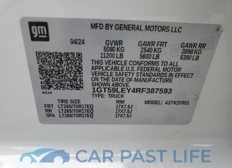 1GT59LEY4RF387593# 13