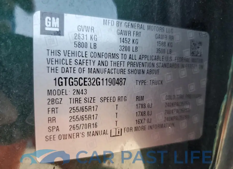 1GTG5CE32G1190487# 12