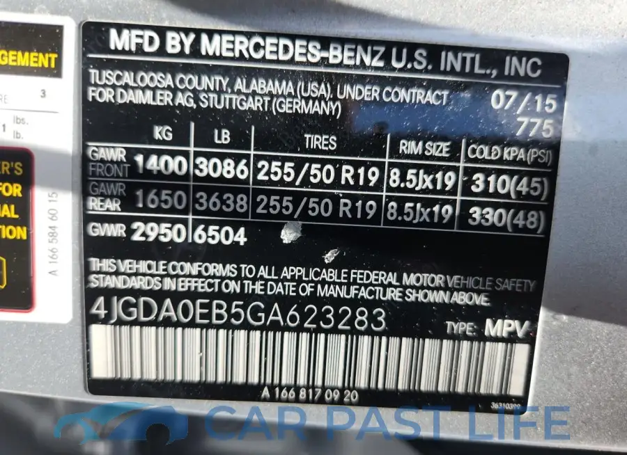 4JGDA0EB5GA623283# 13