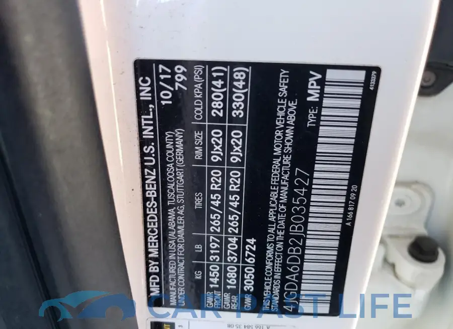 4JGDA6DB2JB035427# 13