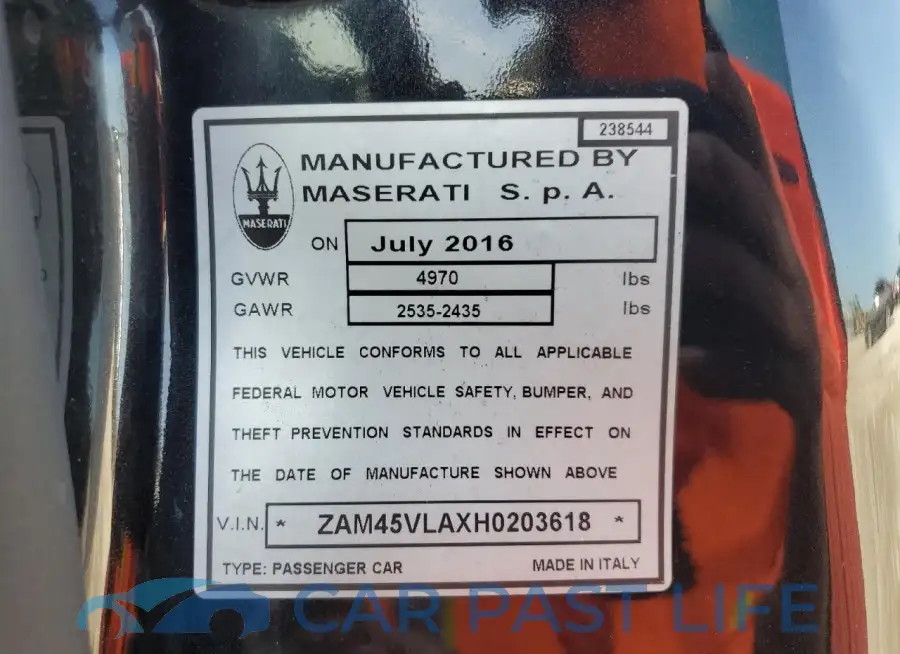 ZAM45VLAXH0203618# 12