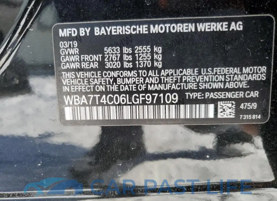 WBA7T4C06LGF97109# 12