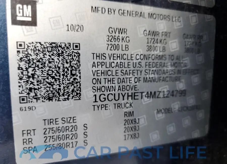 1GCUYHET4MZ124799# 12