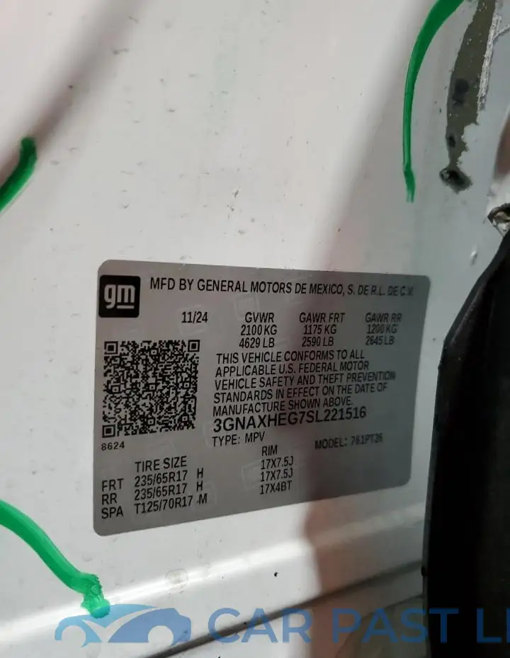 3GNAXHEG7SL221516# 14